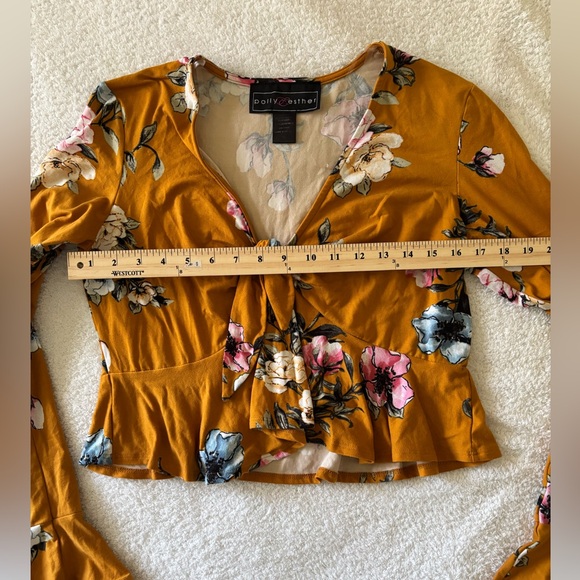 Polly Esther long Sleeve Cropped Women’s Blouse Size XL - Picture 4 of 8